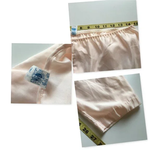 Vintage pajama set top & pants sleepwear pastel pink and lace - Picture 7 of 9